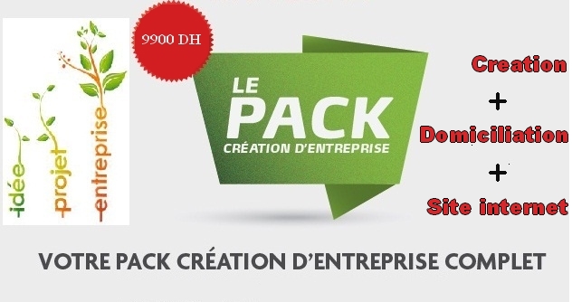 prix pack creation entreprise maroc